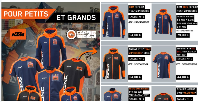KTM - Vêtements pour les petits et les grands